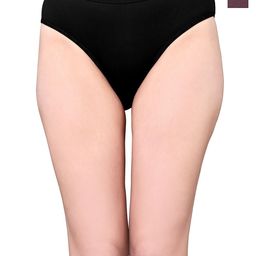 Exotica Lingerie Pack Of 2 Cotton Mid-Rise Bikini Briefs EX RIYA-PACK OF 2-BROWN BLACK-M-image-81