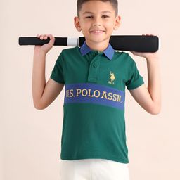 U.S. Polo Assn. Kids Boys Brand Logo Printed Polo Collar T-shirt-picture-31