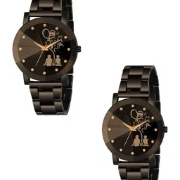 Miss Perfect Unisex Pack of 2 Printed Dial & Bracelet Style Straps Analogue Watch jk2169-picture-19
