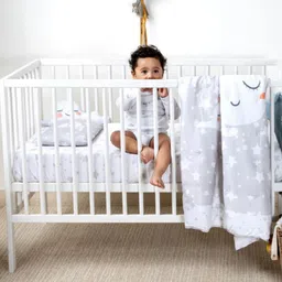 WAXWINGO Moonlight Cot Set Quilt Fitted sheet with pillow & Bolster Insert-image-122