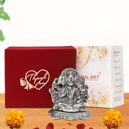 INTERNATIONAL GIFT Silver-Toned Panchmukhi Religious Idol Showpiece-image-56