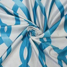 Cortina Set of 2 Blue & Off White Geometric Print Window Curtain image 5