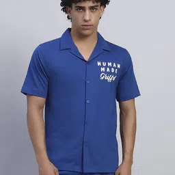 GRIFFEL Men Printed Drop-Shoulder Sleeves Ultralite T-shirt-image-99