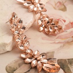 YouBella Gold-Plated Leaf Shaped Stone Studded Drop Earrings-15