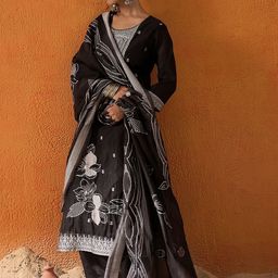 Indo Era Women Regular Thread Work Kurta with Trousers & With Dupatta-image-59