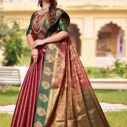 jayant creation Red Art Silk Barasi Sarees-picture-14