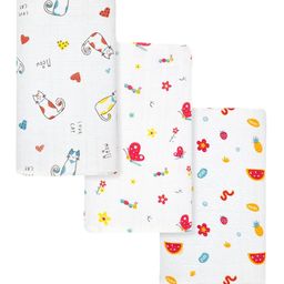BAESD Kids Pack of 3 Printed Pure Cotton Swaddle Warp-17