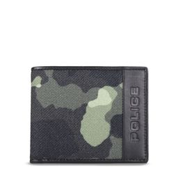Police Men Black Printed Two Fold Leather Wallet-image-45