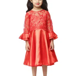 Wish little Girls Self Design Fit and Flare Dress-image-86