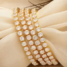 KARATCART Set Of 4 Gold-Plated AD-Studded Bangles-58