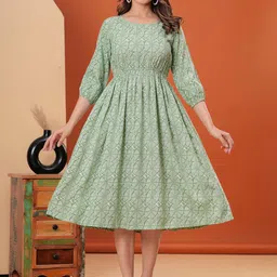 NNAVDHA Printed Fit & Flare Dress-image-56
