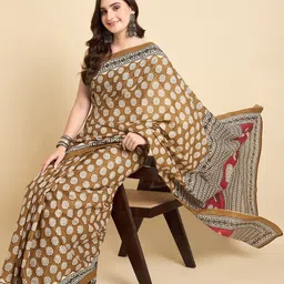 Anouk Rustic Ethnic Motifs Block Print Saree image 2