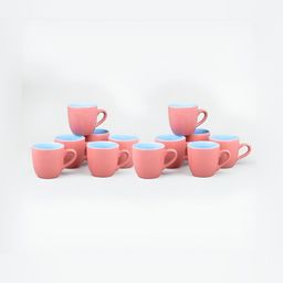 Storepedia Peach-Coloured & Blue Handcrafted Solid Ceramic Glossy Cups Set of Cups and Mugs-35