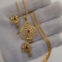 V.K.PAYAL.JEWELLERY Gold-Plated Artificial Stones Studded Jewellery Set-picture-14