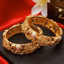 Anouk Set Of 2 Gold-Plated Stone Studded Bangles-38