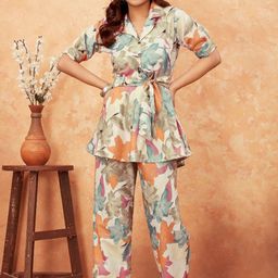 SZNFloral Printed Tunic With Trousers Co-Ords-picture-15
