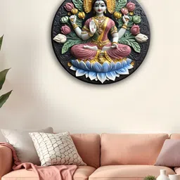 OLIVE TREE Green & Pink Lakshmi Wall Hanging-image-75