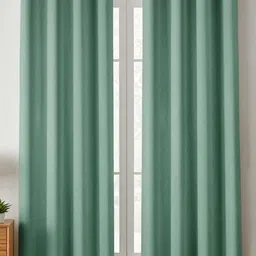Yellow Weaves Green Set of 2 Room Darkening Door Curtain-image-42