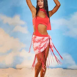 THE BEHRUZ THEORY One Soulder Monokini With Short Sarong-image-24