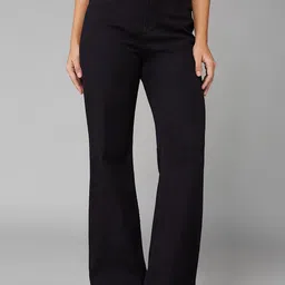 DOLCE CRUDO Women Wide Leg High-Rise Heavy Fade Stretchable Jeans-image-42