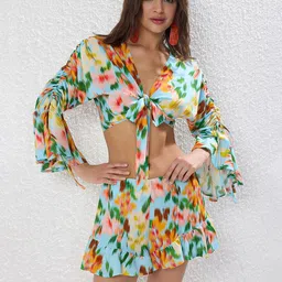 Trendyol Printed Top With Skirt Co-Ords-image-42