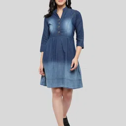 MANTICORE Women Cotton Denim A-Line Dress-picture-23