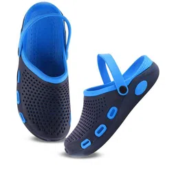 SZN Men Navy Blue & Blue Perforated Clogs Sandals-picture-29