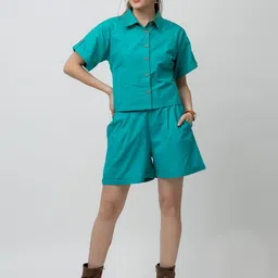 7OUNCE Solid Shirt With Shorts Co-Ords-picture-56