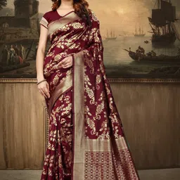 KALINI Woven Design Zari Silk Blend Designer Kanjeevaram Saree-image-57