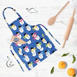 ArtzFolio Kids Blue & White Printed Cotton Aprons-picture-13