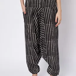 9rasa Women Printed Relaxed Loose Fit High-Rise Trousers-image-93