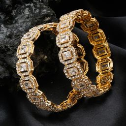 Anouk Set Of 2 Gold-Plated Stones-Studded Bangles-44