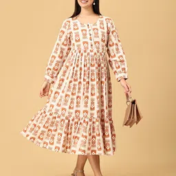 The Mom Store Floral Print Maternity A-Line Midi Dress-image-70