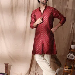 MIDAV Men Ethnic Motifs Printed Thread Work Pathani Kurta-picture-18