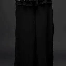 SANCIA Geometric Embroidered Layered Mirror Work A-Line Kurti with Palazzos & Dupatta image 4