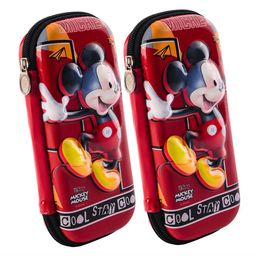 Kuber Industries Red & Black 2 Pieces Mickey Mouse 3D Print Pencil Box with Zip-image-50