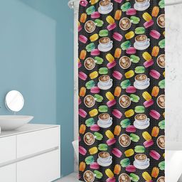 ArtzFolio Black and Pink Conversational Printed Waterproof Shower Curtain-65