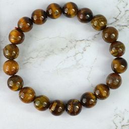 The Roadster Lifestyle Co Men Tiger Eye Beaded Stretchable Bracelet-image-43