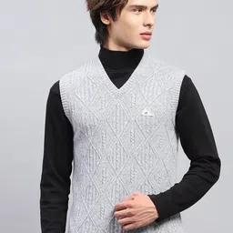 Monte Carlo Men Cable Knit Woollen Sweater Vest-picture-18