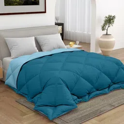 CHICERY Teal & Blue Geometric Microfiber AC Room Double Bed Comforter-image-101