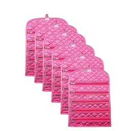 atorakushon 6-Pcs Pink Self-Design Jewellery Organiser-33