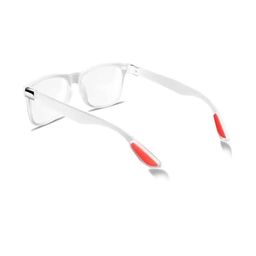 Arzonai Unisex Clear Lens & White Square Sunglasses-picture-5