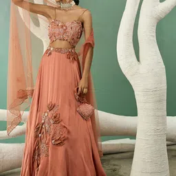ONE KNOT Embellished Beads and Stones Ready to Wear Lehenga & Blouse With Dupatta-58