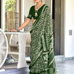 Anouk Ethnic Motifs Pure Cotton Block Print Saree-picture-28