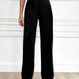 BAESD Women Relaxed Straight Leg High-Rise Trousers-image-73