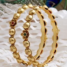 KARATCART Set Of 2 Gold-Plated Kundan Studded Bangle-picture-47