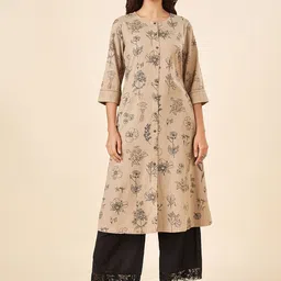 RANGMANCH BY PANTALOONS Floral Printed Cotton Anarkali Kurta-picture-44