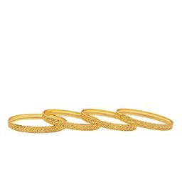 Shining Jewel - By Shivansh Woman Set Of 4 Gold-Plated Traditional Bangles-13