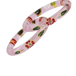 NMII Set Of 2 Leaf Printed Bangles-58