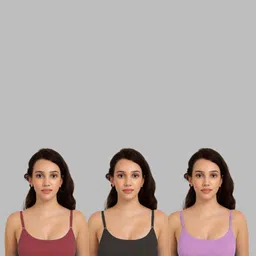Women Cotton Maroon,Black,Purple Non Padded Non-Wired Lingerie Bra Sport wear Gym Crop Tank Top-picture-49
